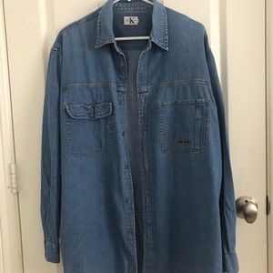Calvin Klein blue denim button-down